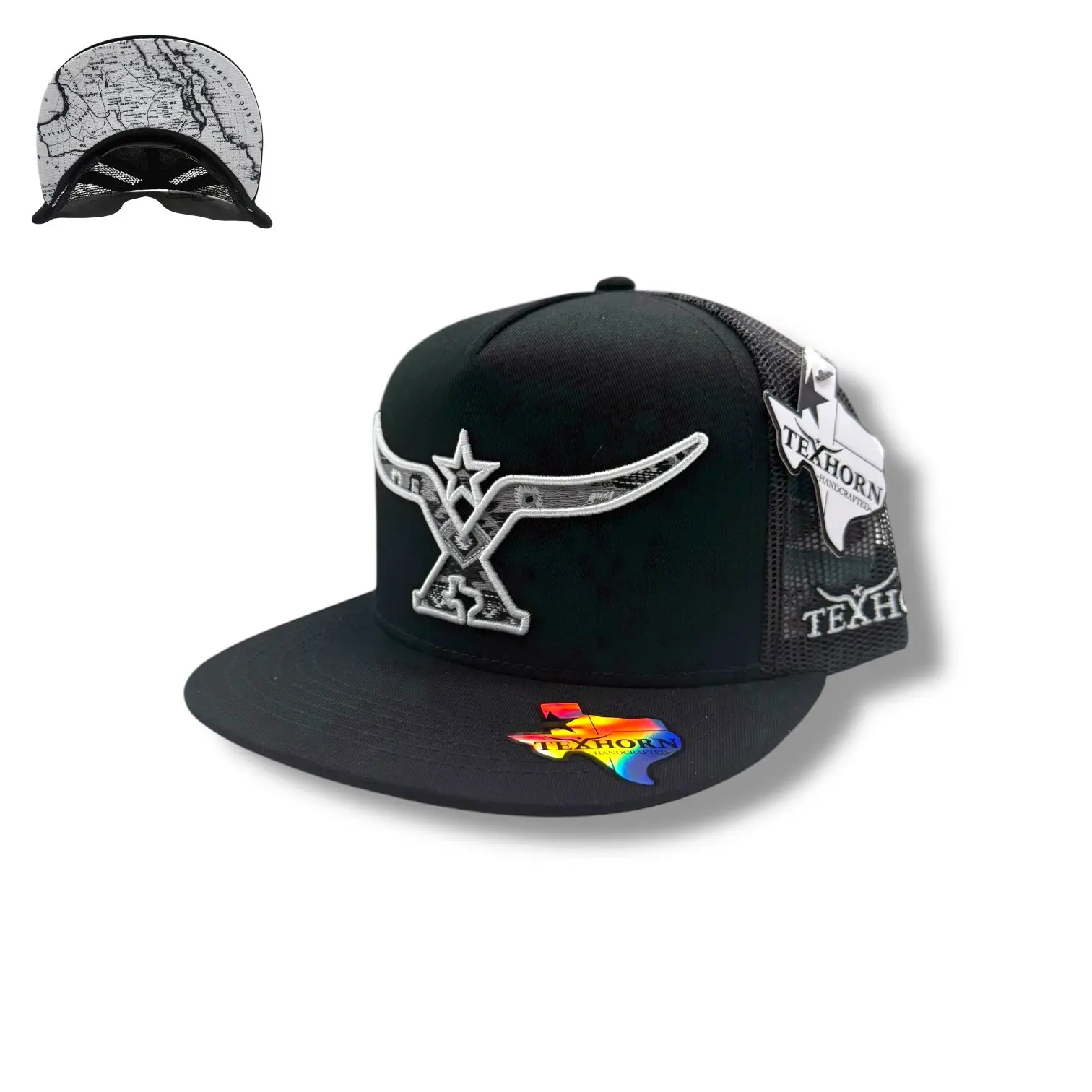 TexHorn Hat - Black Southwest Longhorn