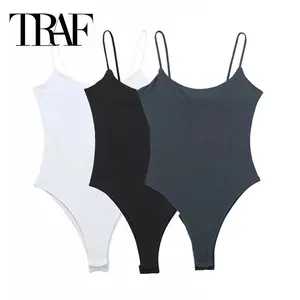TRAF White Black Body Woman 2025 Sleeveless Tight Bodysuit Lingerie Sexy Woman Bodys Bodycon Backless Bodysuit Women Summer Tops