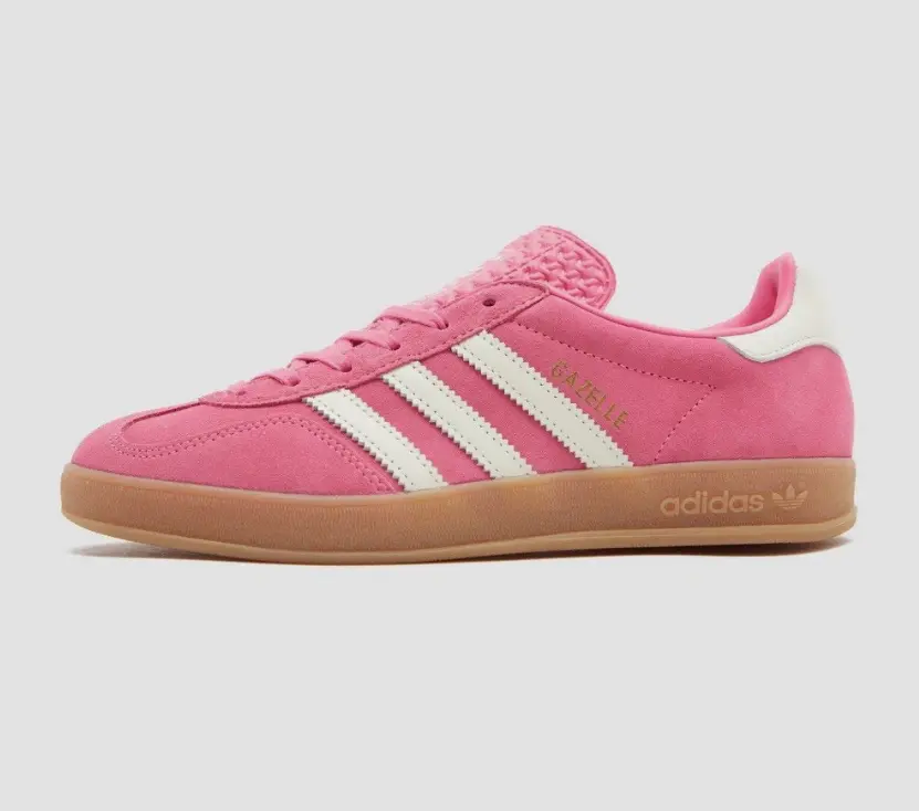 Adidas Gazelle Indoor Sneakers Women Pink White JR1356 Retro Suede Low Top Casual Streetwear Shoes
