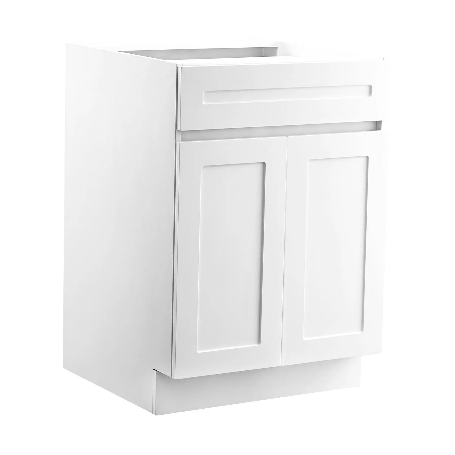 【Summerfinds】VEVOR White Shaker Base Cabinet with Drawer, 24-Inch Unassembled Drawer Base Cabinet, 24" W x 24" D x 34.5" H Ready to Assemble Cabinet with Soft-Close Doors and Adjustable Shelf, for Home Office