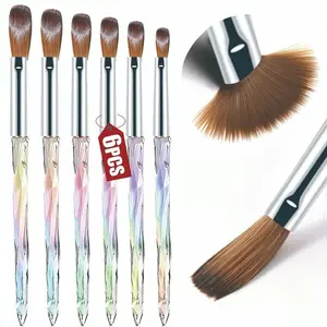 Professional Nail Art UV LED Pen Set, 6-Piece Multi-Function Acrylic Brush, Home & Salon Use, DIY Nail Tools, Nail Art Accessories