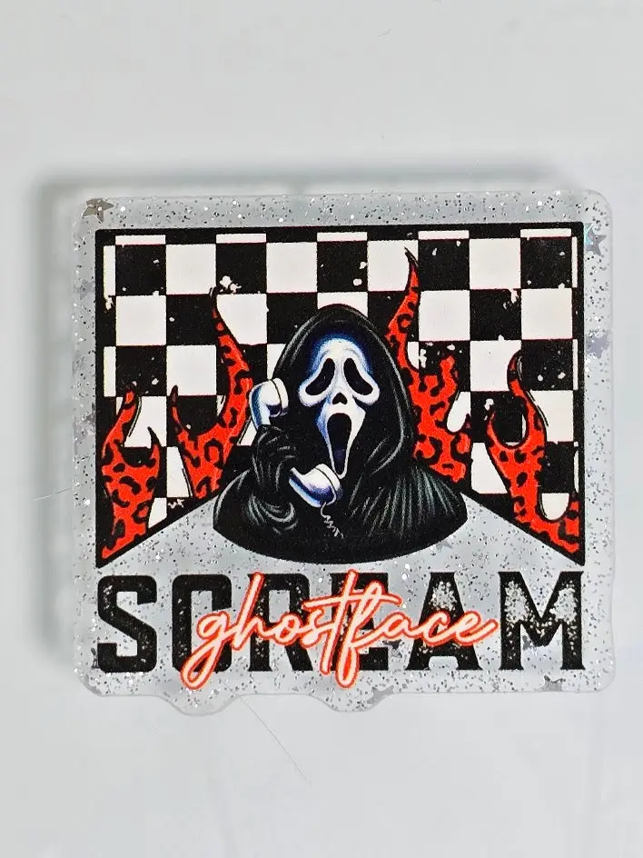 Acrylic Glitter Flatbacks - Ghostface