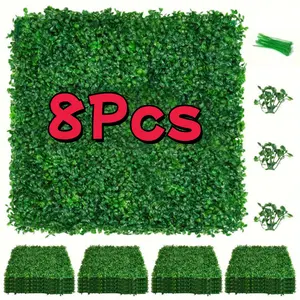 Sunnyglade 8 Pieces 10X10in Artificial Boxwood Panels Topiary Hedge Plant, Privacy Hedge Screen Sun Protected Suitable for Outdoor, Indoor, Garden, Fence, Backyard and Decor (10in x 10in) Garden Border Fence Garden Fencing Panel