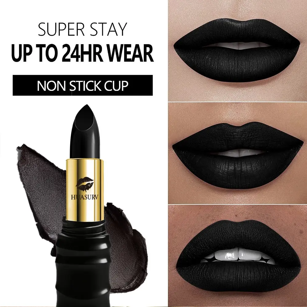 Huasurv Halloween Lipstick, Matte, Moisturizing, Waterproof, Long-Lasting, Vampire, Gothic Makeup, Cosplay, Halloween Gift Hs4659-06