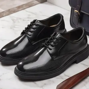 SHOESLOCKER Boys' Junior Classic Patent Vegan Leather Lace-Up Round Toe Formal School Shoes, Back to School Footwear with Memory Foam, Non-Slip Corrugated Sole, Synthetic, No Heel, All Seasons,sohochic
