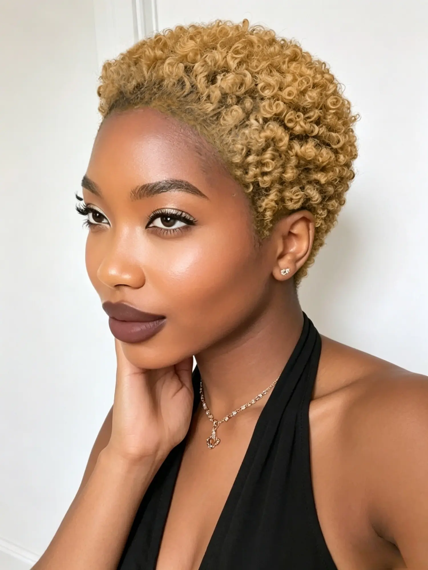 Short Soft Human Hair Wig Afro Kinky Curly Pixie Cut with Bangs for Women Curly Wigs