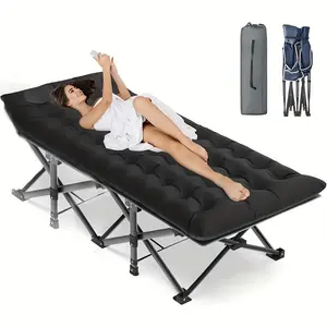 XXL Camping Cot for Adults – 28" Extra Wide Foldable Bed with Mattress, Pillow & Carry Bag – Skin-Friendly Stretch Cotton Fabric – Portable Sleeping Cot for Camping, Travel, RV, Home & Office – Supports 450 LBS