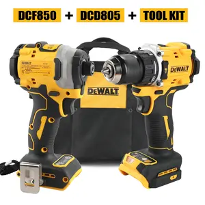 DeWalt DCF805 DCD850  tool set 20V Max Lithium Brushless Combo Kit Cordless Screwdriver Impact Drill with Tool Bag for Professional Woodworking and Home Renovation hot1 Heavy Duty
