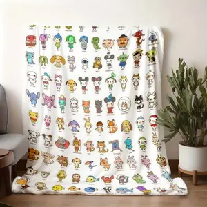 2026 new model printed with patterns Animal Crossing All Characters Flannel Blanket, Game Peripheral Soft and Warm Throw Blanket, Multi-use Cozy Blanket for Bedroom Living Room and Sofa, Fan Collec