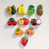Fruit-Shaped Fridge Magnets, Refrigerator Decorating Magnets, 10-Piece Cute Cartoon Fruit Decorative Design Set, Magnetic Refrigerator Decor for Home Kitchen and Office Decoration