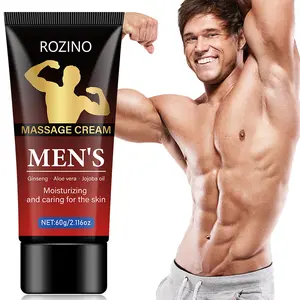 Men's care black technology! ROZINO Men's Massage Cream 60g, Moisturizing Skin, intense hydration, formulated with fenugreek oil and ginseng, moisturizes and nourishes, awakening skin vitality