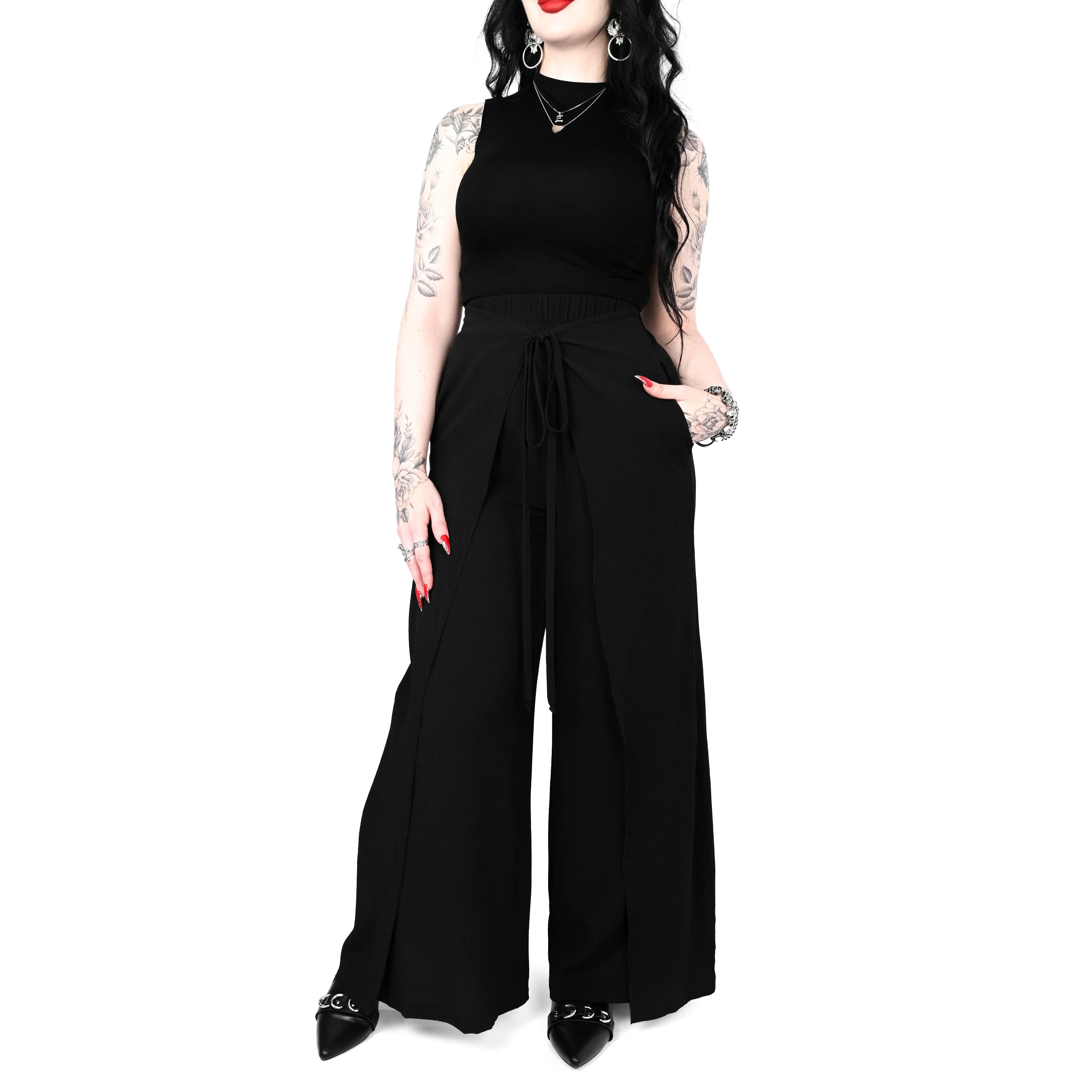 Wide Leg Pants Wrap Pants - Sign Up For Restock Notifications!, Crinkle, Tube, Basic, Fabric, Wrap, Casual Wear