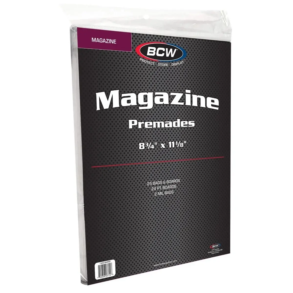 BCW Premade Magazine Bags and Backing Boards Combo - 25 ct | Acid-Free Polypropylene Bags for Current Magazines | 24pt Solid Bleached Sulfate Boards | Archival-Quality Protection for Collectible Magazines