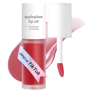 Korean Lip Oil - Appleplum | Long-Lasting, Moisturizing, Plumping, Revitalizing for Dry Lips, Waterproof, No Peel Off, Korean Tint, Hydrating, Nourishing Crystal Clear, 0.12 FL Oz