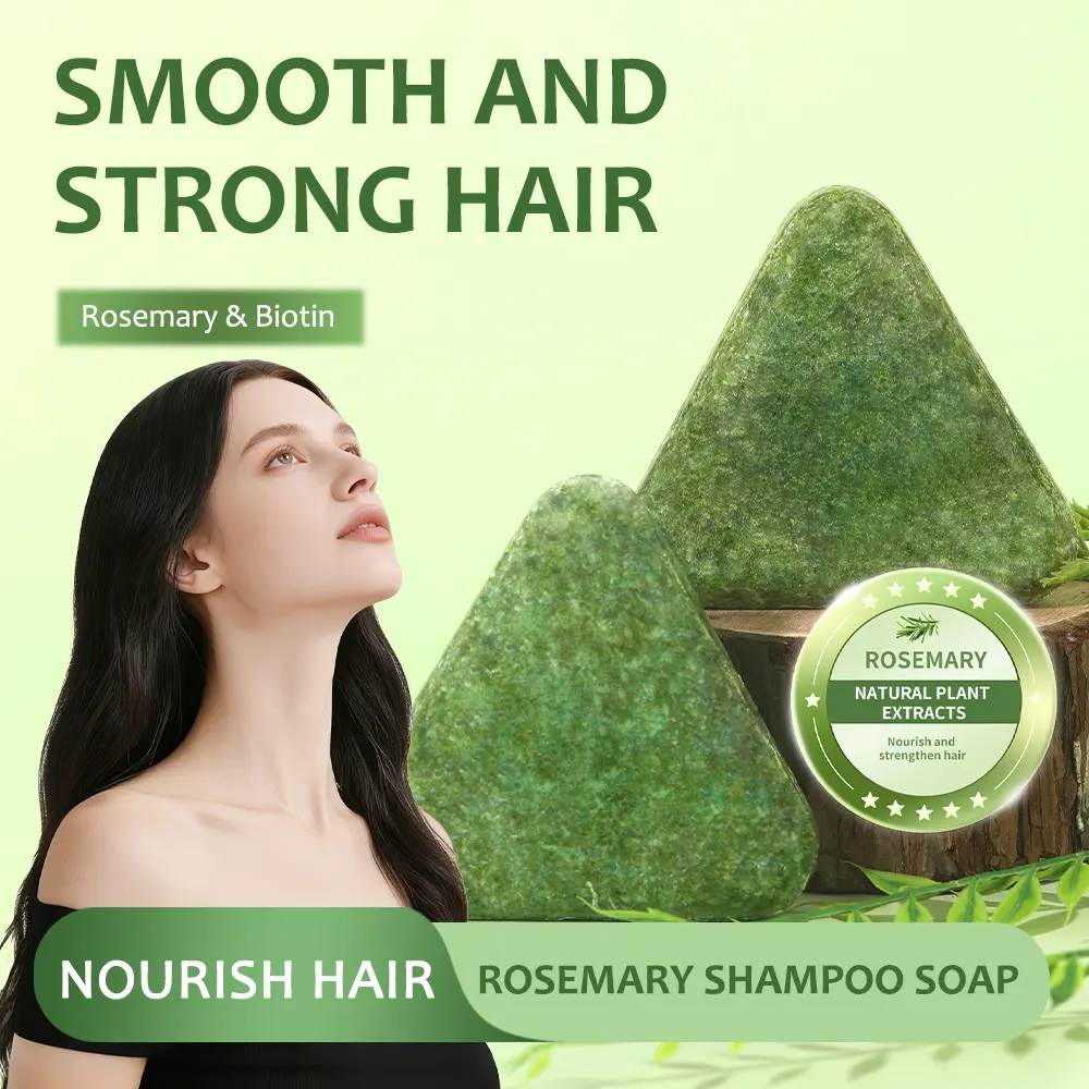 Rosemary Tea Tree Scalp Cleansing Shampoo Bar, containing keratin, panthenol, biotin, and argan oil | Sulfate-free, all-natural, moisturizing and nourishing for hair, deep-cleansing solid shampoo bar.