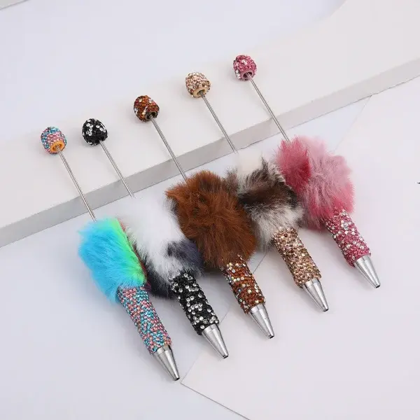 DIY Beaded Pen with Aesthetic Pastel-Rainbow Rhinestones, Electroplated Barrel, Multi Colored Pens, Fashion Accessory for Gifting