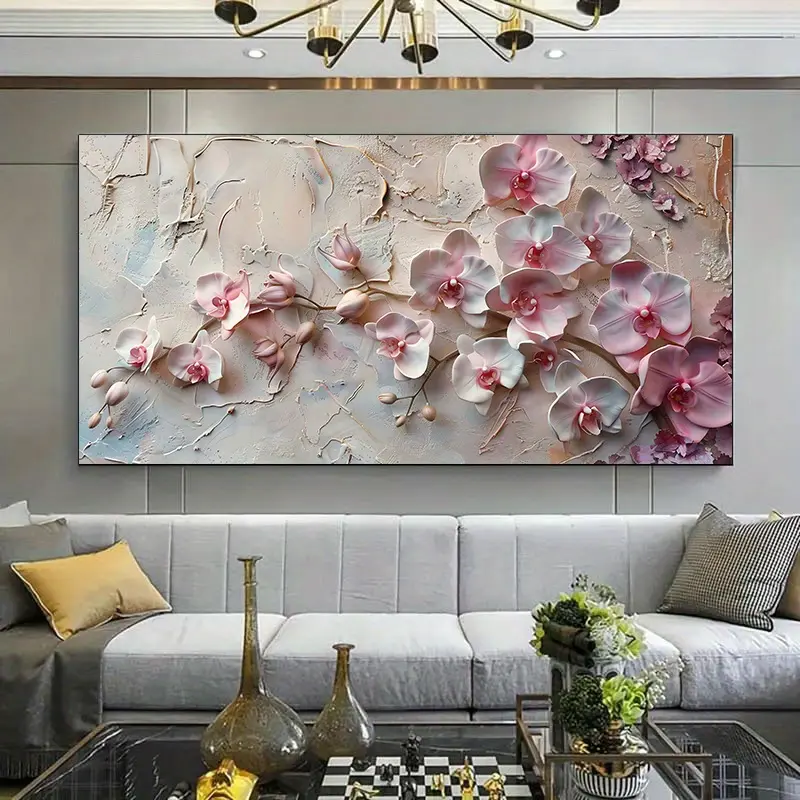 1 piece framed canvas painting, large canvas art, a modern floral canvas wall painting, elegant floral design, suitable for living room, bedroom office decoration.
