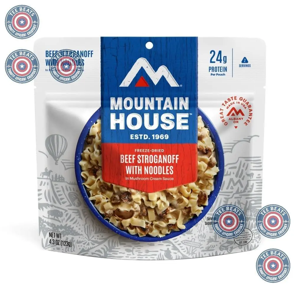 Mountain House Beef Stroganoff with Noodles | Freeze Dried Backpacking & Camping Food 2 Servings