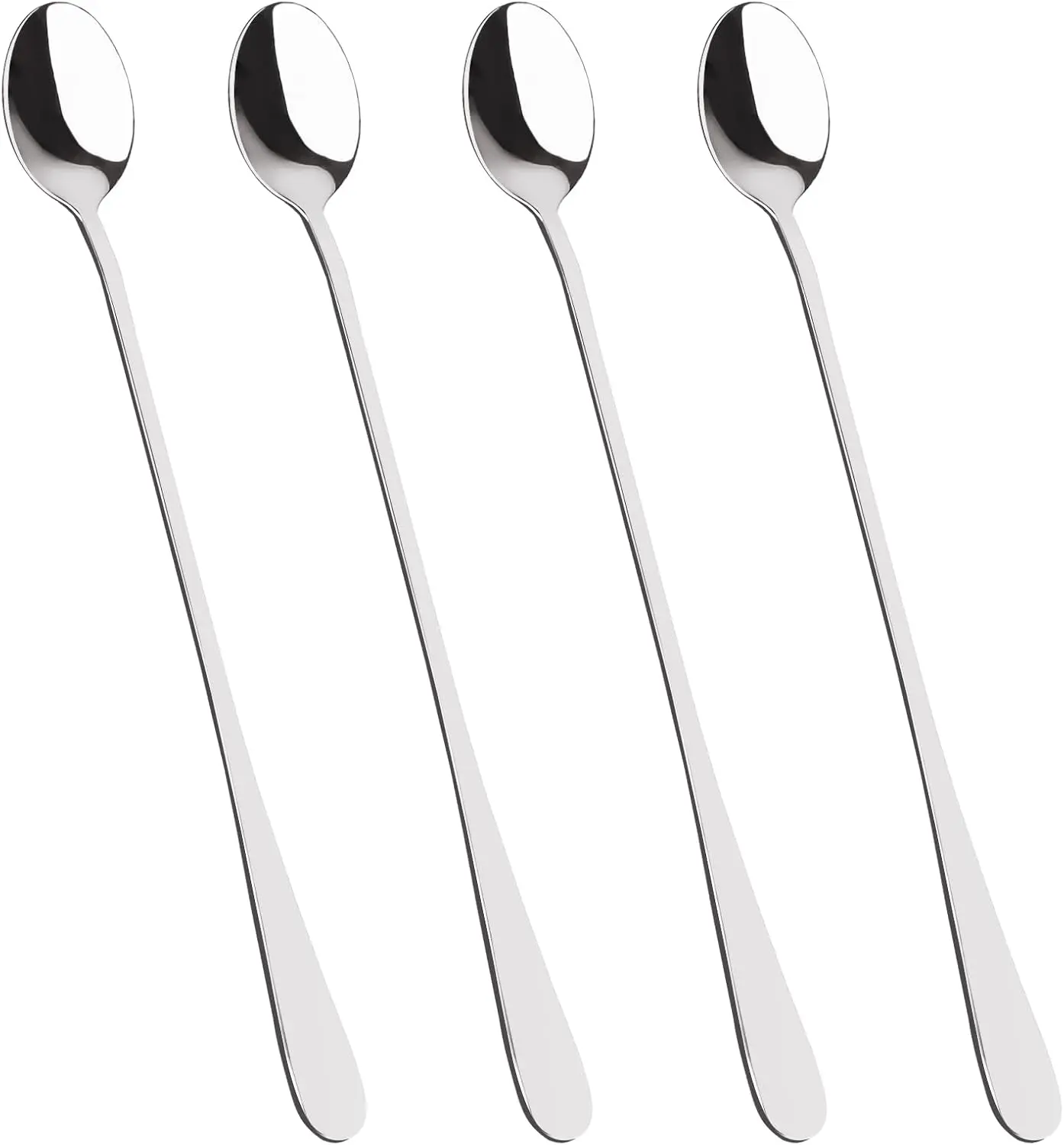 4 Pcs Stainless Steel Cocktail Stirring Spoons 9 inch Coffee Stirrers Ice Tea Spoon Stainless Steel Cocktail Stirring Spoons