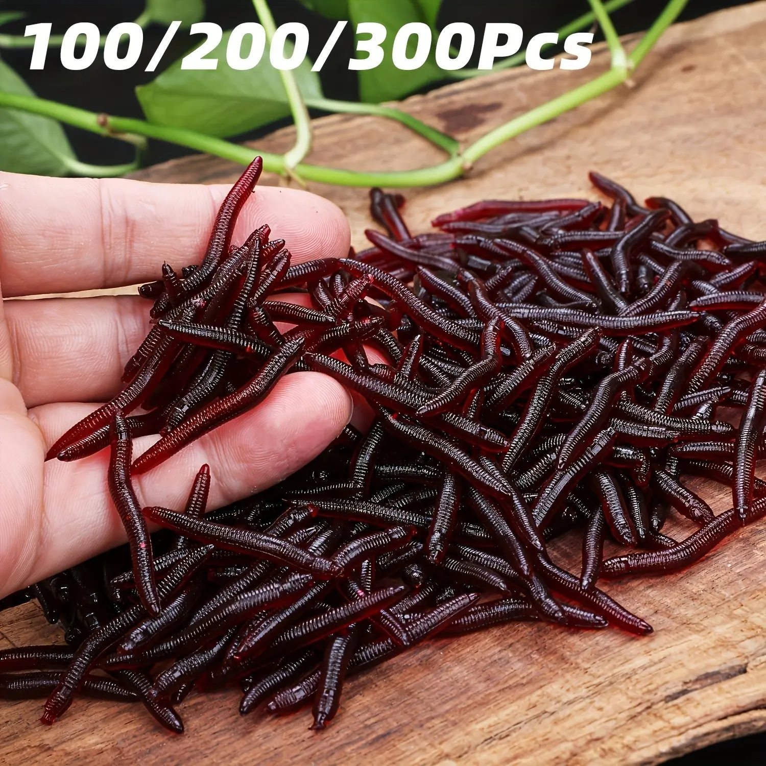 100-300pcs 4cm Red Fishing Soft Artificial Lures 0.3g Silicone Rubber Worms Realistic Simulation Baits Fishing Stuff for Bass Trout Carp Fishing