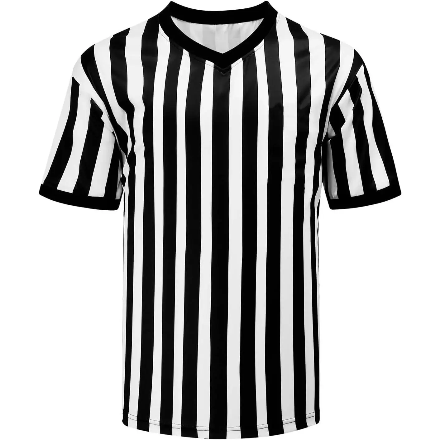 Men’s Referee Shirt V-Neck Official Ref Shirt Costume Umpire Jersey for Womens and Mens Basketball Football Halloween Uniform Athletic Outfit Athletic Style Activewear