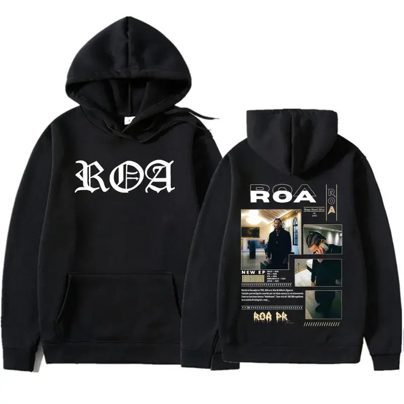 Rapper Roa Album Tour Hoodies Hip Hop Punk Comfort Aesthetic Sweatshirts High Street Tide Oversized Casual Pullovers Unisex Womenswear Tops Print