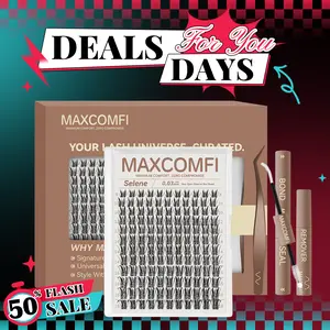 MaxComfi Manga Lash Clusters - SELENE Luna & APHRODITE Styles, Airy Cute Eyelashes, Waterproof, Long-Lasting, Super Soft, Thin Band, Beginner-Friendly DIY Cosmetic Beauty Product for Natural Daily Voluminous Look