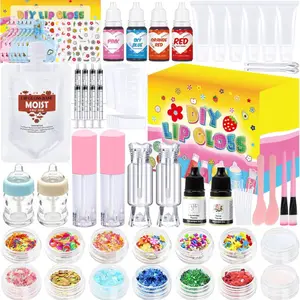 Summer Gift 73PCS Fun Make Your Own Lip Gloss Kit Kids, Beginner, Lipgloss Sets for Girls, DIY Lipstick Set, Moisturizing Lip Oil Base, Gifts for Tween Girls