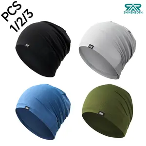 1/2/3 Piece Sun Protection Pile Skull Cap Thin Solid Color Lazy Cycling Running Bald Head Hat Sweat Absorption Breathable Ear Protection Comfort Sleep Cap Beanie Sports Hat Outdoor Hat Breathable Skull Caps Sweat Wicking Beanie