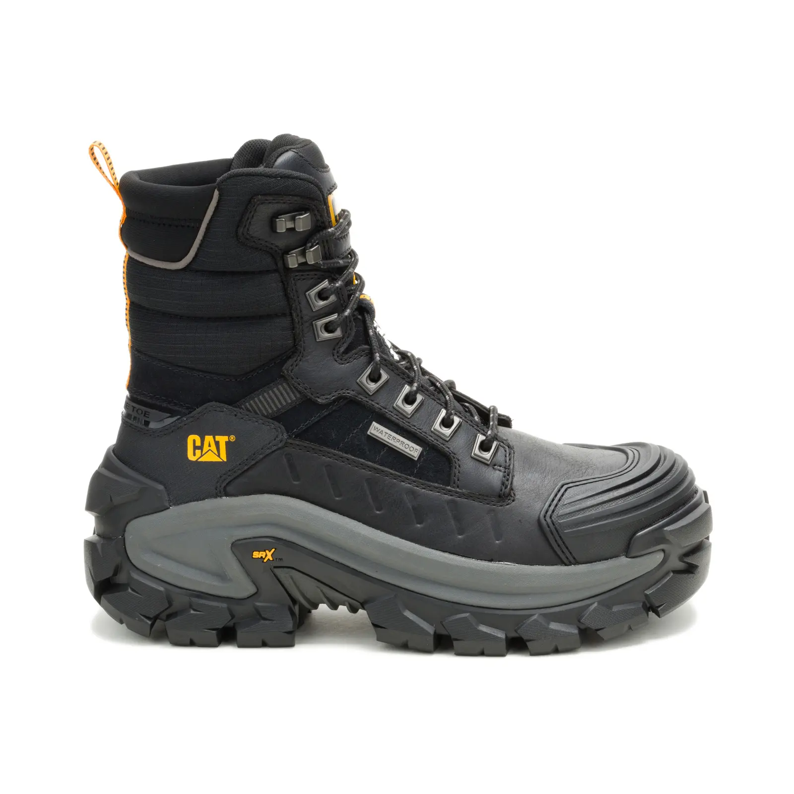 Caterpillar Invader Max 8" Composite Toe WP TX Mens Black Wide Work Boots