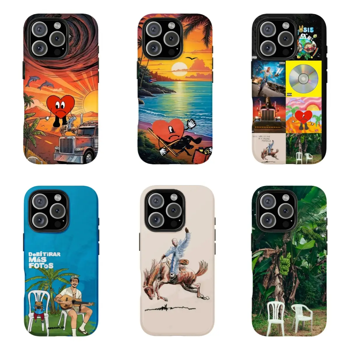 B-Bad Bu.nny Phone Case Un Verano Sin Ti Protective Cover Y2K Reggaeton Aesthetic Shockproof Case  for iPhone 17Promax 16 15 14 13 12 11