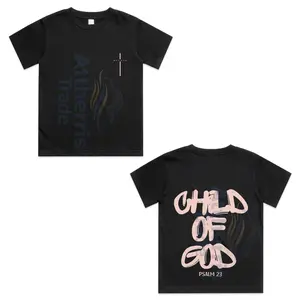 Child of God Kid Christian Faith Religious Jesus Bible Verse  Front and Back Cotton T-shirt, Graphic Print Round Neck Short Sleeve Casual Tee for Boys Girls