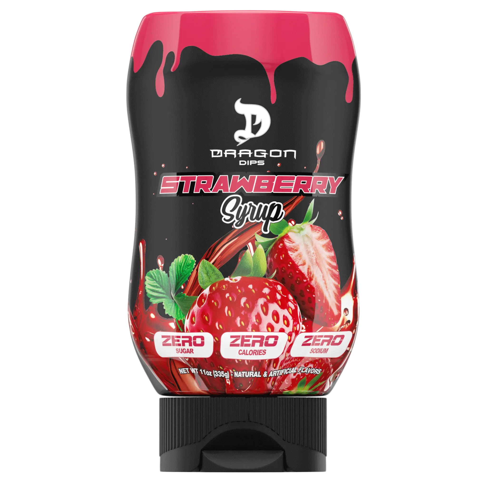 Dragon Dips Strawberry Syrup – Zero Sugar & Zero Calories - 335g Dragon Dips Strawberry Syrup – Zero Sugar & Zero Calories - 335g