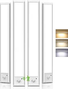 Under Cabinet Lighting Wireless,LED Rechargeable Motion Sensor Light Indoor Battery Operated,3 Color Temps&Dimmable Closet Lights with Remote,Under Counter Lights for Kitchen Stairs