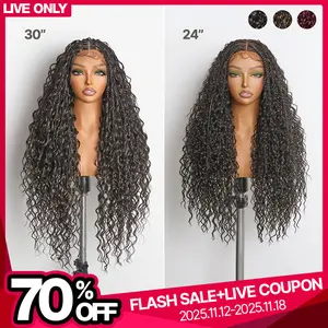 【LIVE】Frodio Veralux™ Fiber Full Lace Boho Curl & Water Wave Synthetic Box Braid Wig TikTokShopBlackFriday