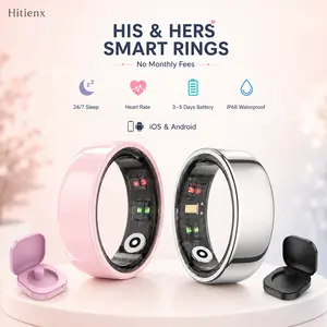 Hitienx Couples Smart Ring, Data Sharing Health & Fitness Tracker for Men & Women, 24H Sleep Tracking, Heart Rate, HRV, Blood Oxygen, Temperature & Mood Monitor, 5-Day Battery, IP68 Waterproof, Best Gift #SummerFinds