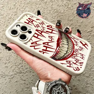 Crazy Evil Laugh Scary Smile Horror Halloween Case for iPhone 17 16 15 14 Pro Max 13 12 11 XR XS Plus Air Slim Shockproof TPU Cover