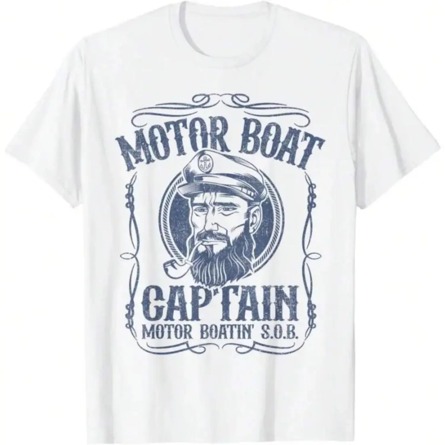 Humorous Motorboat Captain T-Shirt Featuring Pontoon Boating on the Lake