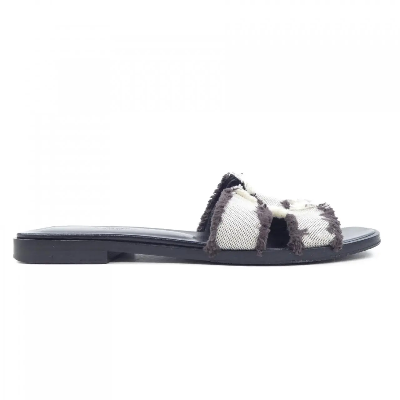 Pre-owned HERMÈS Canvas Small Leather Goods Hermes Oran Toile H Fringe Sandals