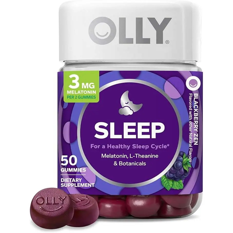 OLLY Restful Sleep Gummy Supplement, Brain Support Sleep Supplement for Relaxation & Nighttime Wellness, Brain Support Sleep Supplements