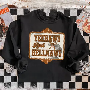 Yeehaw Naws Girly Western sweatshirt, graphic tees women, western outfits women, western tops clothing, rodeo cowgirl outfits women, country concert outfits, shirt, sweatshirt, hoodie