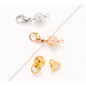 Steel by Design Set of 3 Round Magnetic Bead Jewelry Clasps