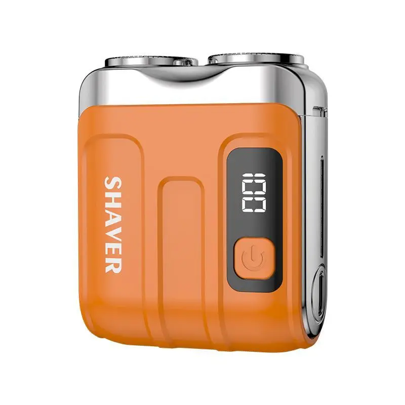 Mini Electric Shaver, Double Head Shaver with Dual-Head Magnetic Razor, Portable Travel Beard Trimmer with Independent Display and Long-Lasting Rechargeable Battery