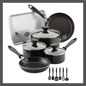 Farberware 15PC Aluminum Cookware Set 350F Reliance Prestige Tools Pot Pan