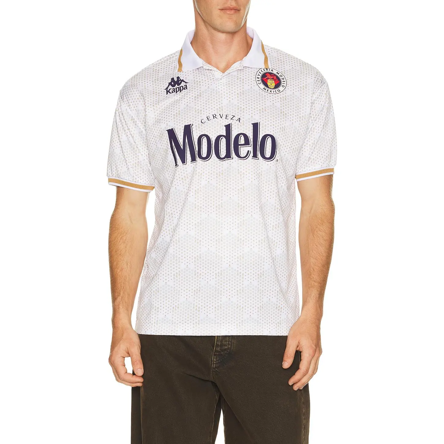 Kappa x Modelo Authentic Sunil Jersey in White Milk, Blue Evening, & Yellow Gold Rich