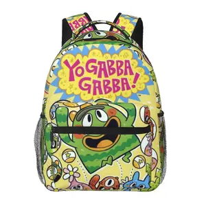 Yo Gabba Gabba versatile and lightweight backpack with large capacity — laptop backpack for daily commuting, business, hiking, casual cartoon Yo Gabba Gabba merchandise travel daypack/school bag for kids, women, men, and gift giving