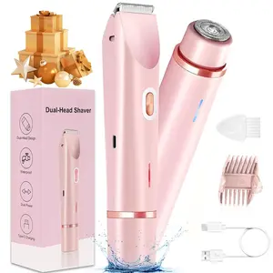 2 in 1 Electric Hair Remover, 1 Box Rechargeable Wet and Dry Epilation Tool, Waterproof Hair Trimmer, Multifunctional Hair Shaver, Body Hair Trimmer, Perfect Gift for Women