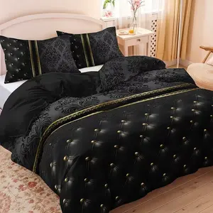 3pcs Luxury and Jacquard Textured Duvet Cover Set, Includes 1 Duvet + 2 Pillowcases, All-Season Bedding