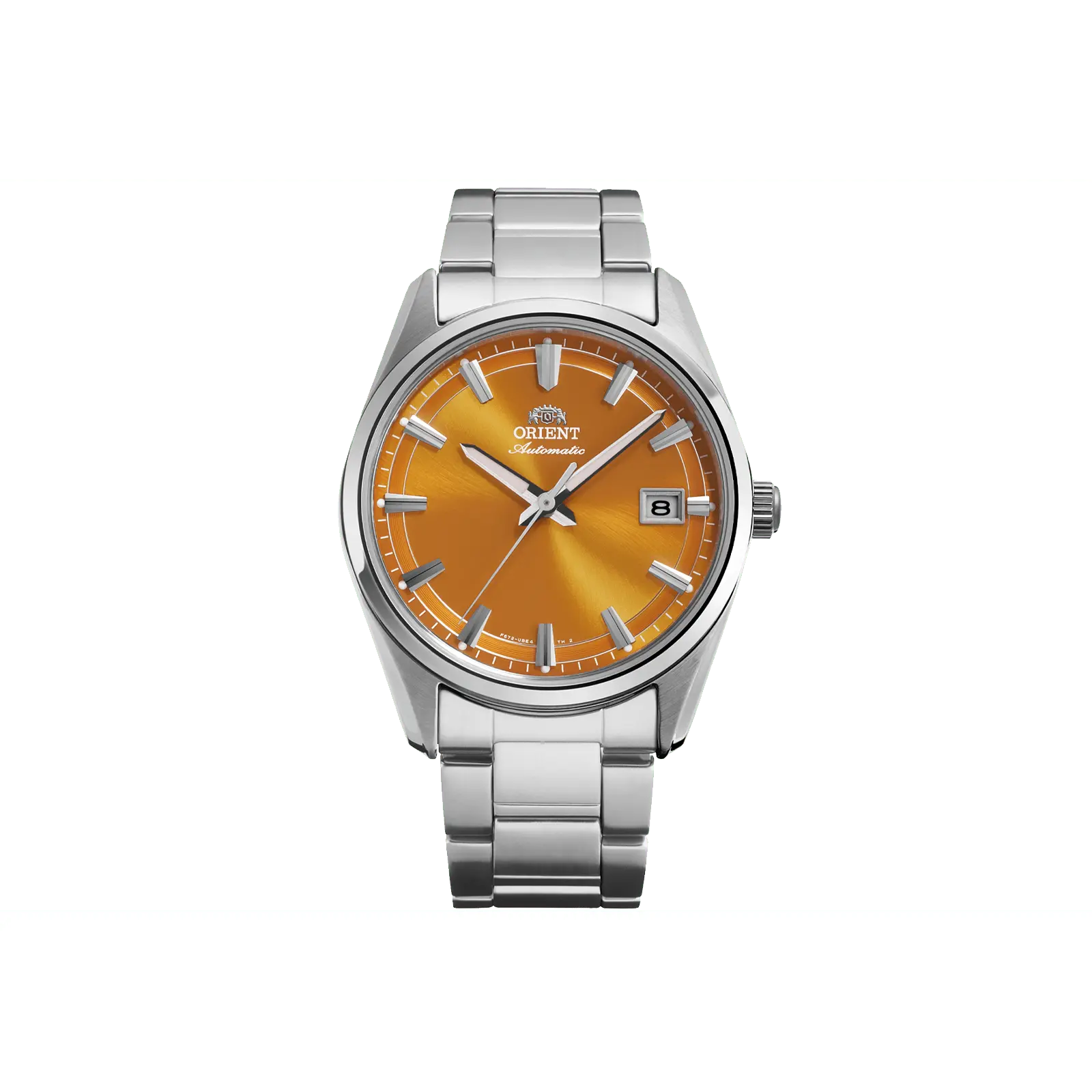 Orient Stretto Date | Contemporary 38.5mm Dress Watch | Sapphire Crystal | Orange Dial, RA-AC0R08Y30B