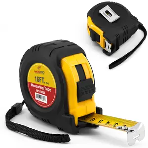 MaxoPro Retractable Tape Measure 16ft with Precision (1/32"/1mm) – Heavy Duty, Sturdy & Easy Read Measuring Tape with Thick Rubber Jacket Grip & 25mm Width Smooth Sliding Tape Blade